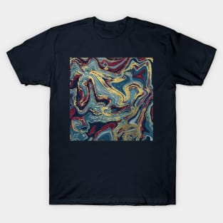 Gold Veined Marble Abstract Art T-Shirt